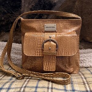 Unlisted by Kenneth Cole Tan Croc-Embossed Crossbody Bag